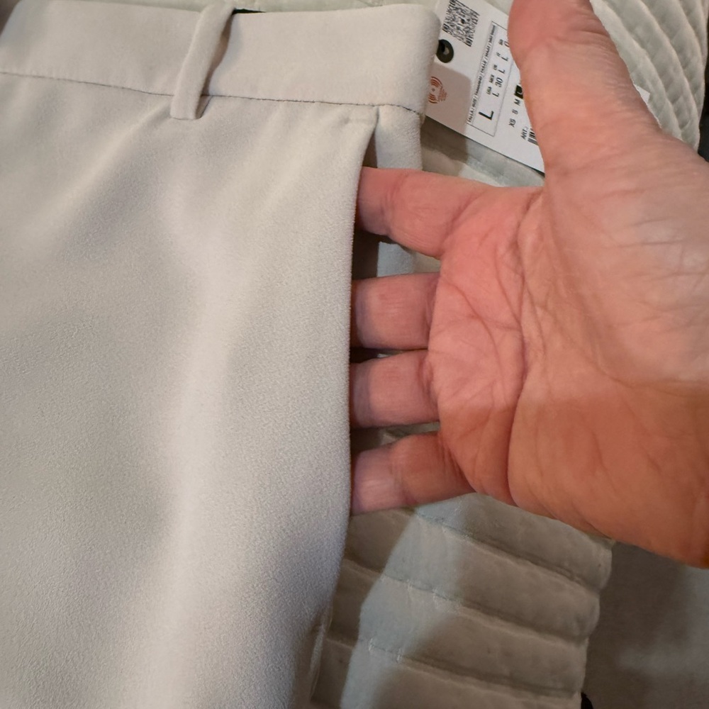 Zara Cream Wide Leg Pants NWT Size Large - Picture 6 of 8